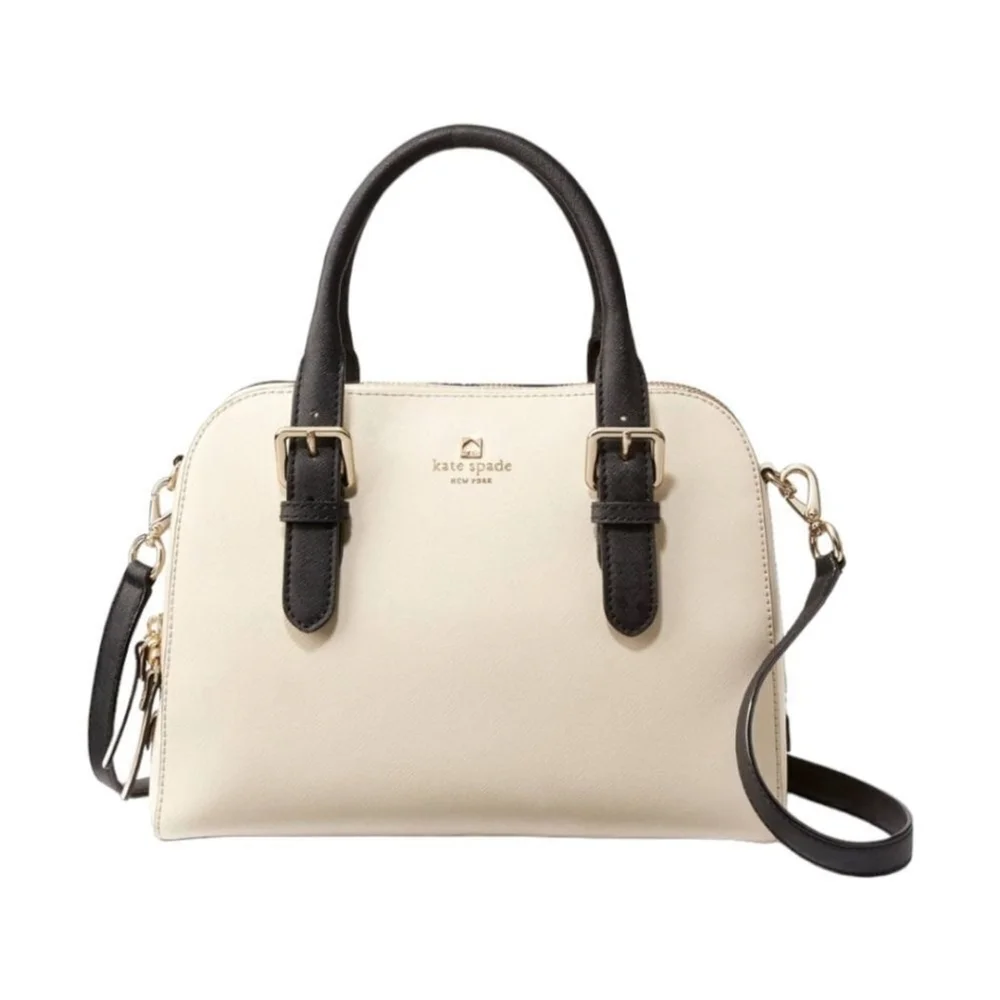 Kate Spade Felix Satchel Leather Bag Cream Black